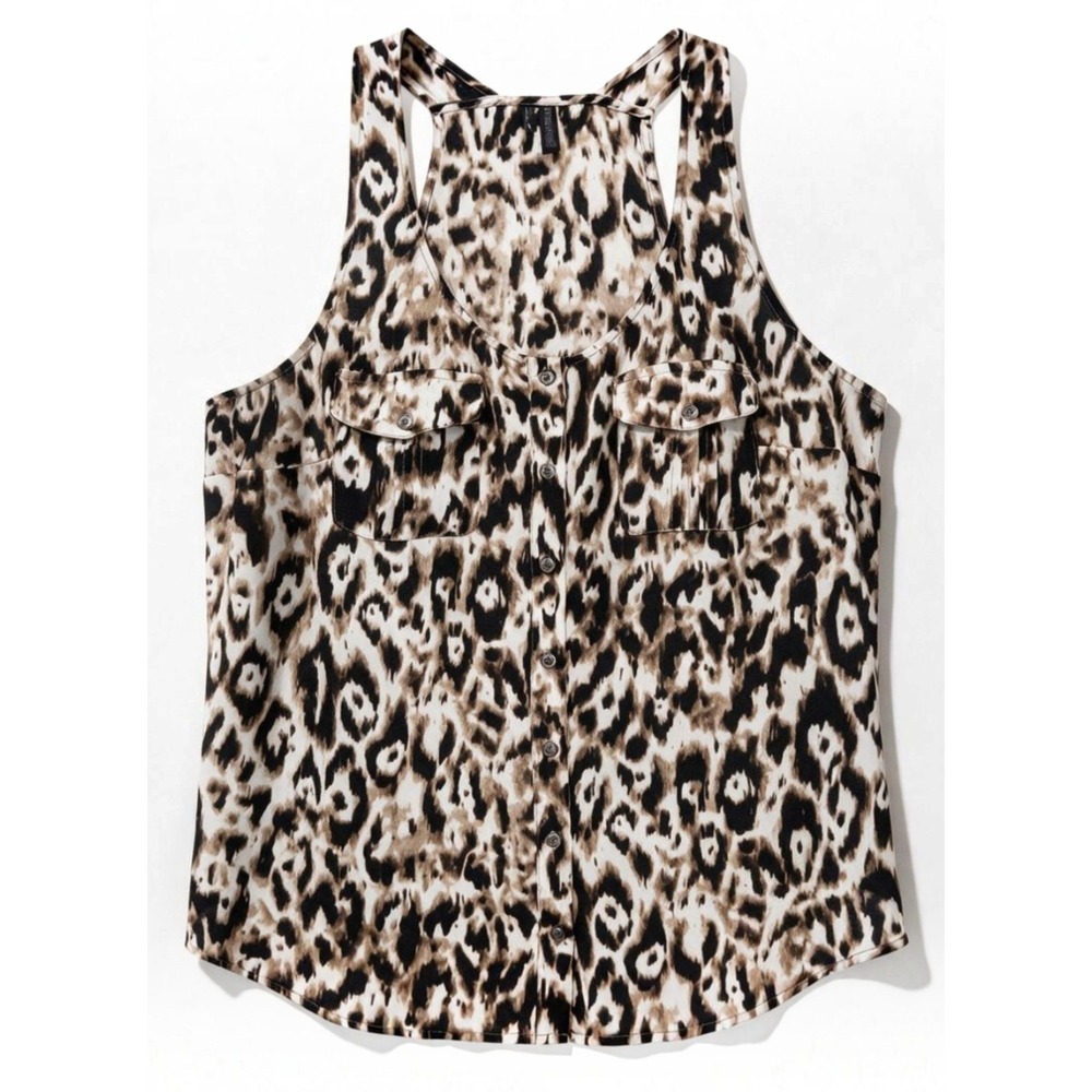 Maurices Animal Print Tank Top Women 1X Mob Wife Safari Indie Sleaze Sheer Chic